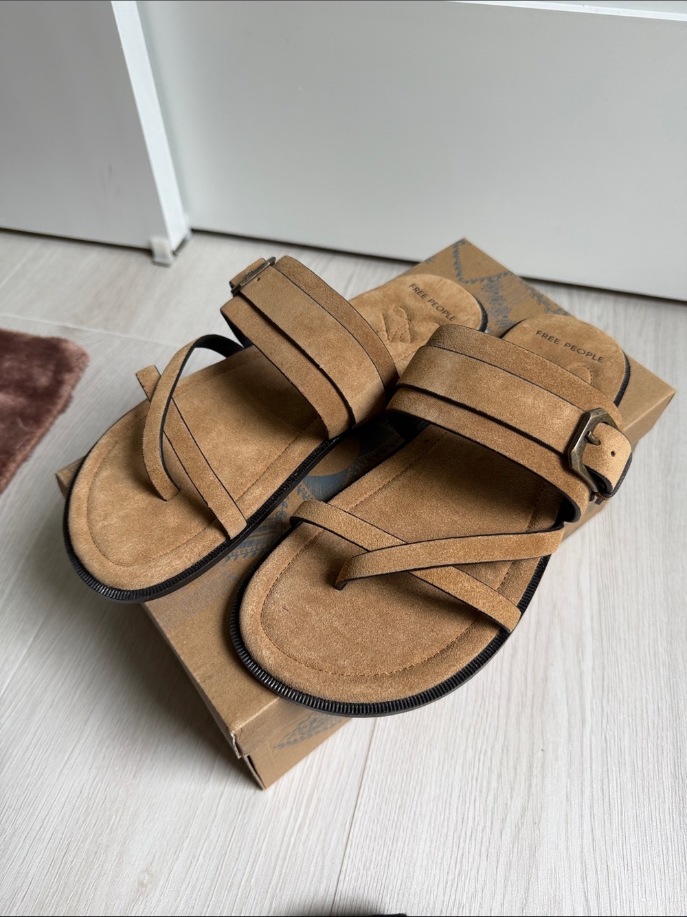Free People Tan Belted Cross Strap Sandal - Picture 5 of 5